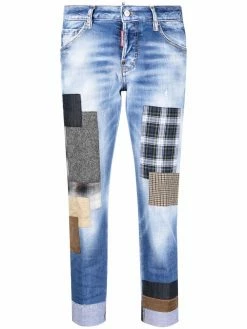 Dsquared2 jean court à design patchwork