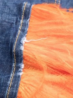 Dsquared2 pantalon court orné de plumes