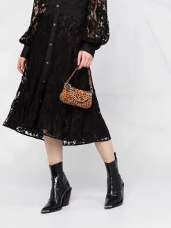 Dsquared2 robe-chemise mi-longue à fleurs en dentelle