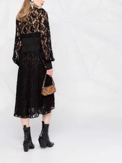 Dsquared2 robe-chemise mi-longue à fleurs en dentelle