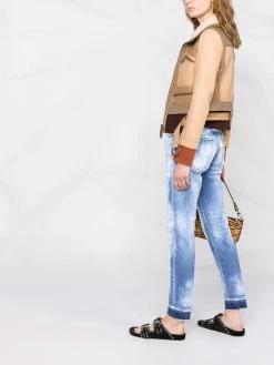 Dsquared2 veste en cuir à empiècements contrastants