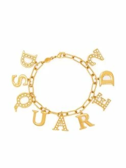 Dsquared2 bracelet à breloque logo ornée de cristaux