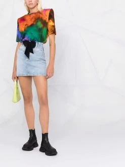 Dsquared2 minijupe en jean à détail de nœud