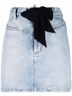 Dsquared2 minijupe en jean à détail de nœud