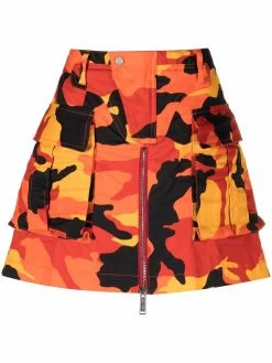 Dsquared2 jupe évasée à imprimé camouflage