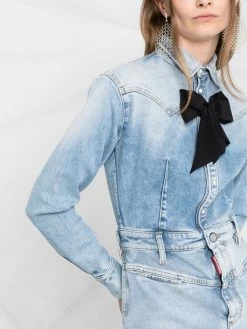 Dsquared2 robe en jean à détail de nœud