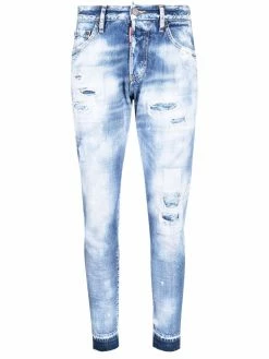 Dsquared2 jean slim à effet délavé