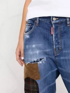 Dsquared2 jean court à effet patchwork