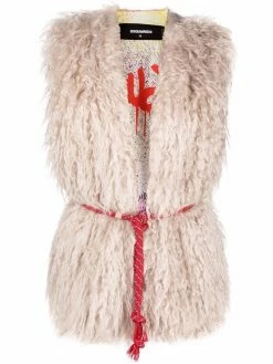 Dsquared2 gilet en mohair à taille ceinturée