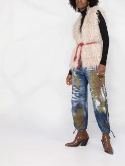 Dsquared2 gilet en mohair à taille ceinturée