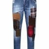 Dsquared2 jean slim court à design patchwork