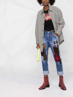 Dsquared2 jean slim court à design patchwork
