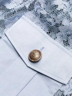 Dsquared2 robe-chemise mi-longue à fleurs en dentelle