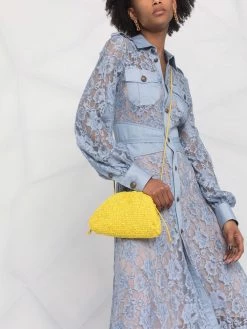 Dsquared2 robe-chemise mi-longue à fleurs en dentelle