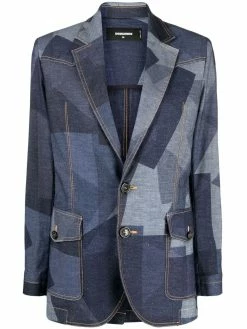 Dsquared2 blazer en jean à imprimé géométrique