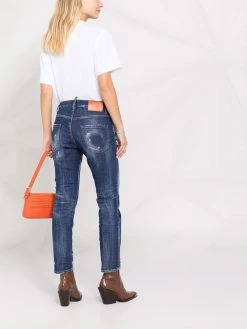 Dsquared2 Jean slim à effet usé excellente qualité jeans skinny femme 13 Dsquared2 jean slim à effet usé
