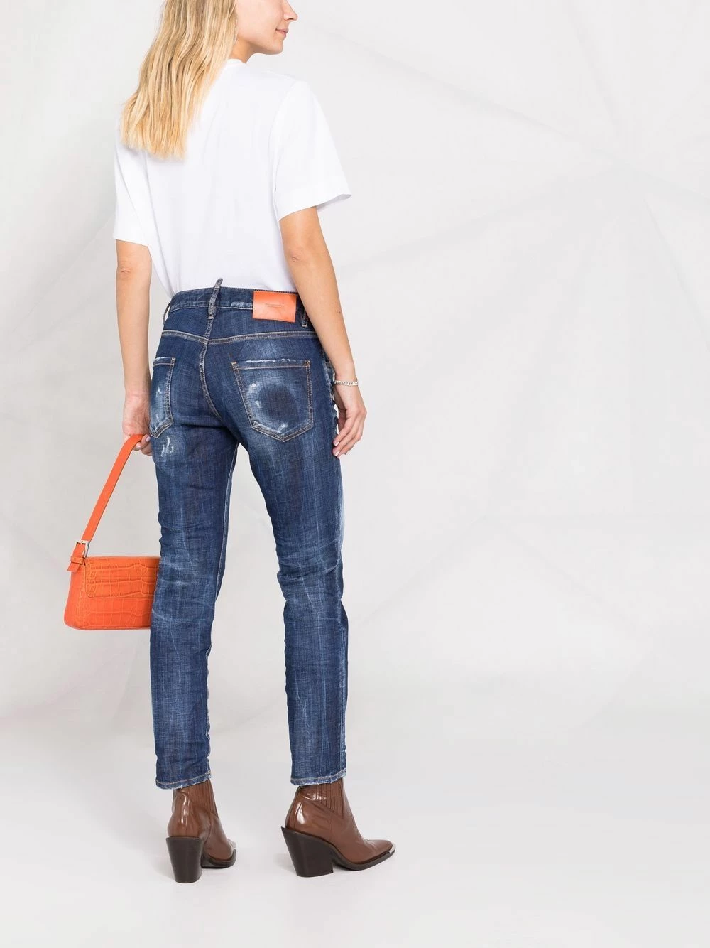 Dsquared2 Jean slim à effet usé excellente qualité jeans skinny femme 6 Dsquared2 jean slim à effet usé