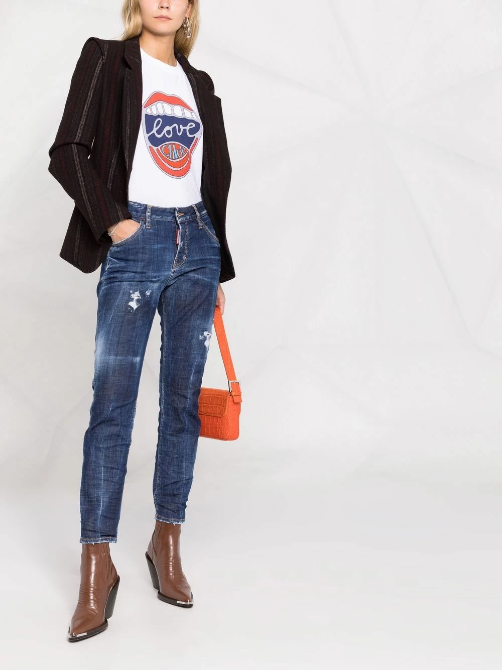 Dsquared2 Jean slim à effet usé excellente qualité jeans skinny femme 4 Dsquared2 jean slim à effet usé