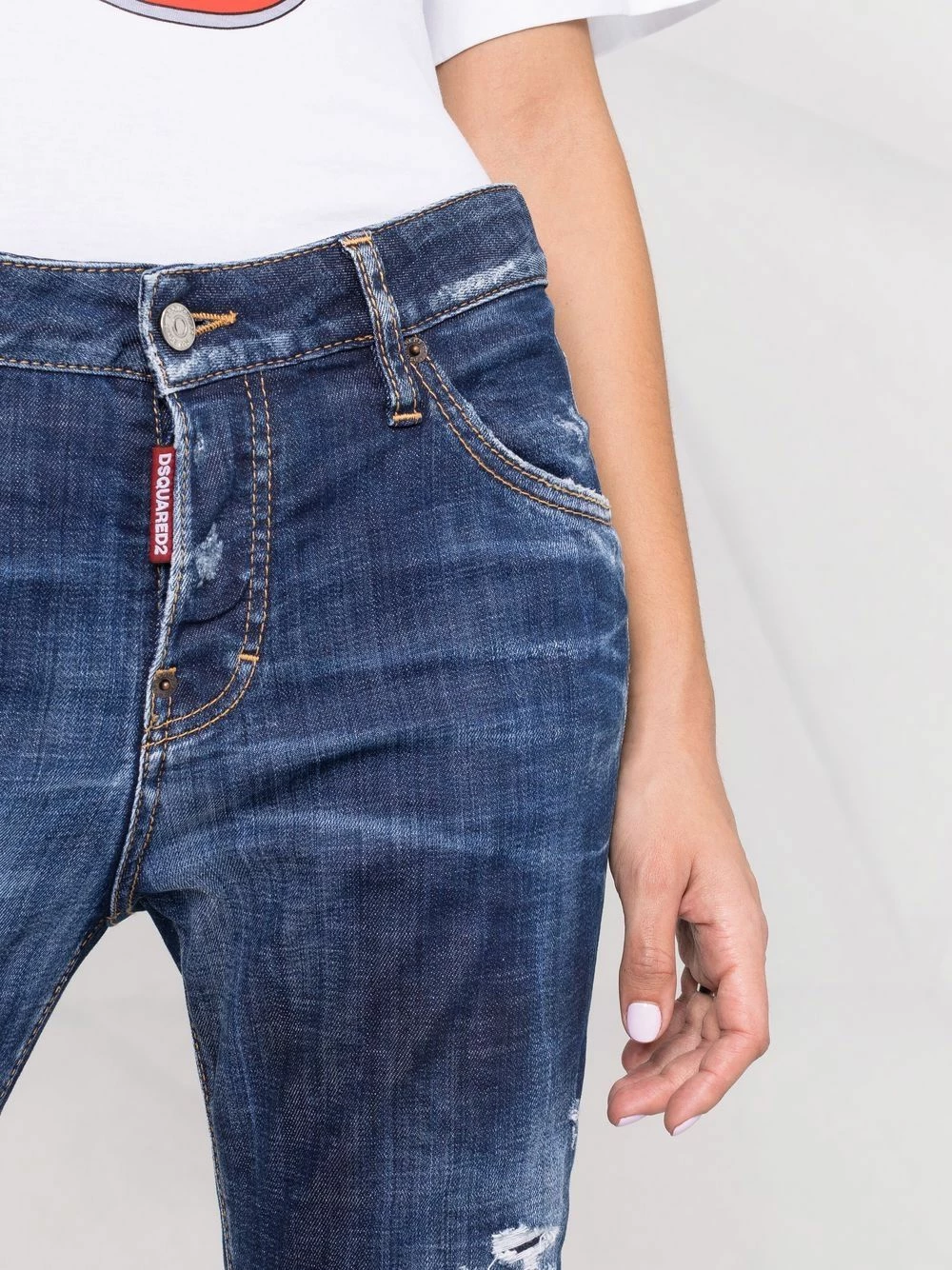 Dsquared2 Jean slim à effet usé excellente qualité jeans skinny femme 5 Dsquared2 jean slim à effet usé