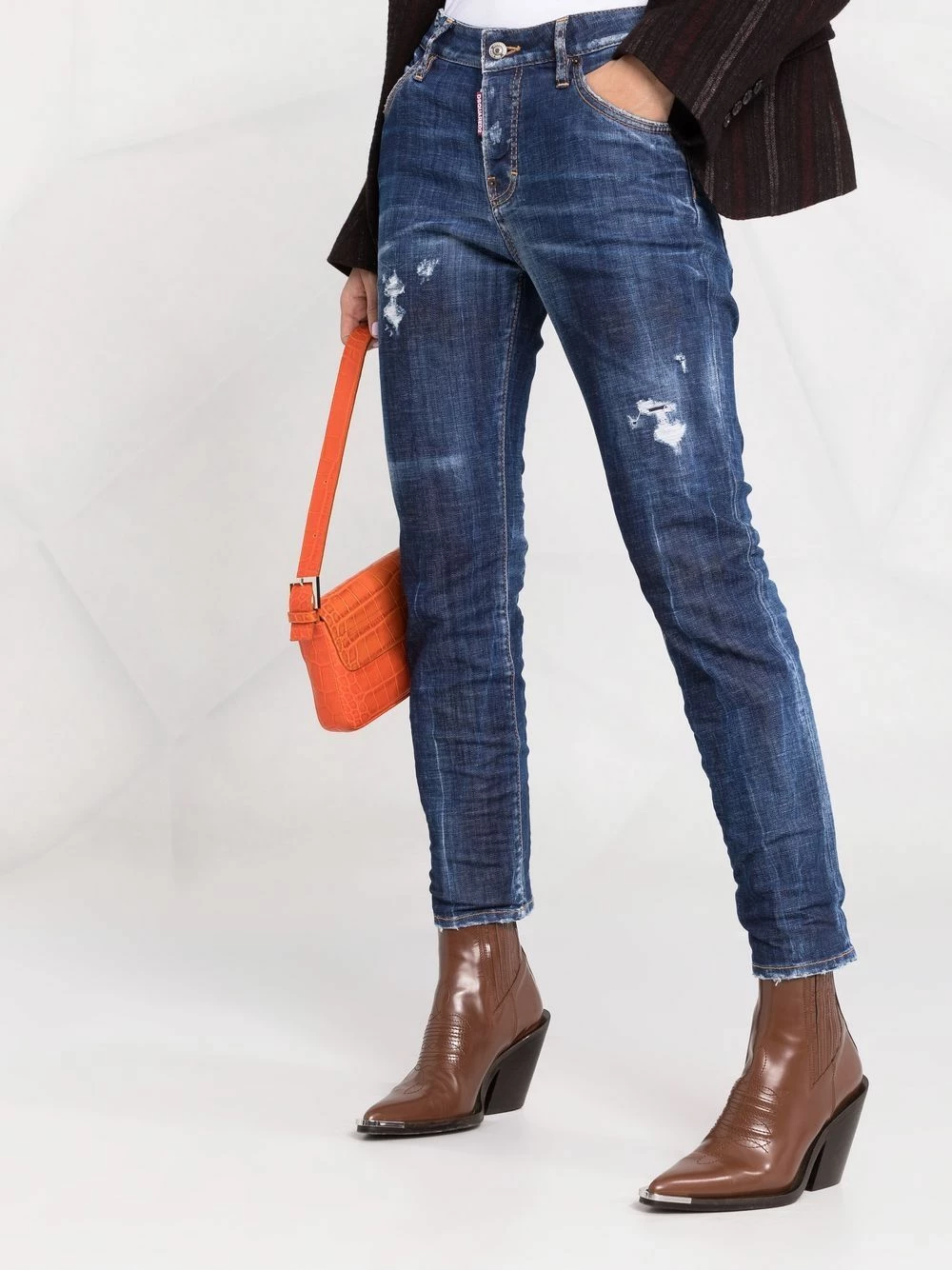 Dsquared2 Jean slim à effet usé excellente qualité jeans skinny femme 7 Dsquared2 jean slim à effet usé