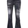 Dsquared2 jean évasé à effet usé