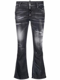 Dsquared2 jean évasé à effet usé