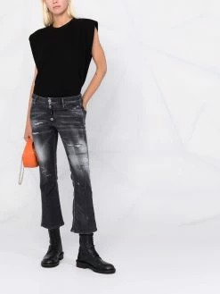 Dsquared2 jean évasé à effet usé