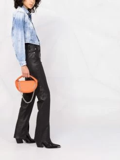 Dsquared2 Veste en jean crop à effet délavé Rabais vestes en jean femme 11 Dsquared2 veste en jean crop à effet délavé