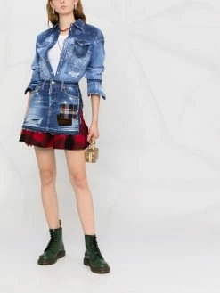 Dsquared2 jupe à design superposé en jean
