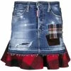 Dsquared2 Petit Prix Jupe à design superposé en jean jupes taille haute femme 1 Dsquared2 jupe à design superposé en jean