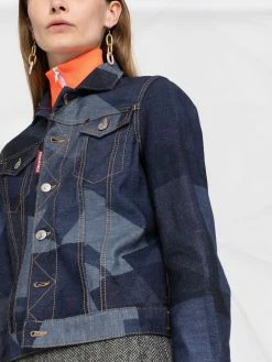Dsquared2 Veste en jean à imprimé géométrique Se Vend Bas Prix vestes en jean femme 10 Dsquared2 veste en jean à imprimé géométrique