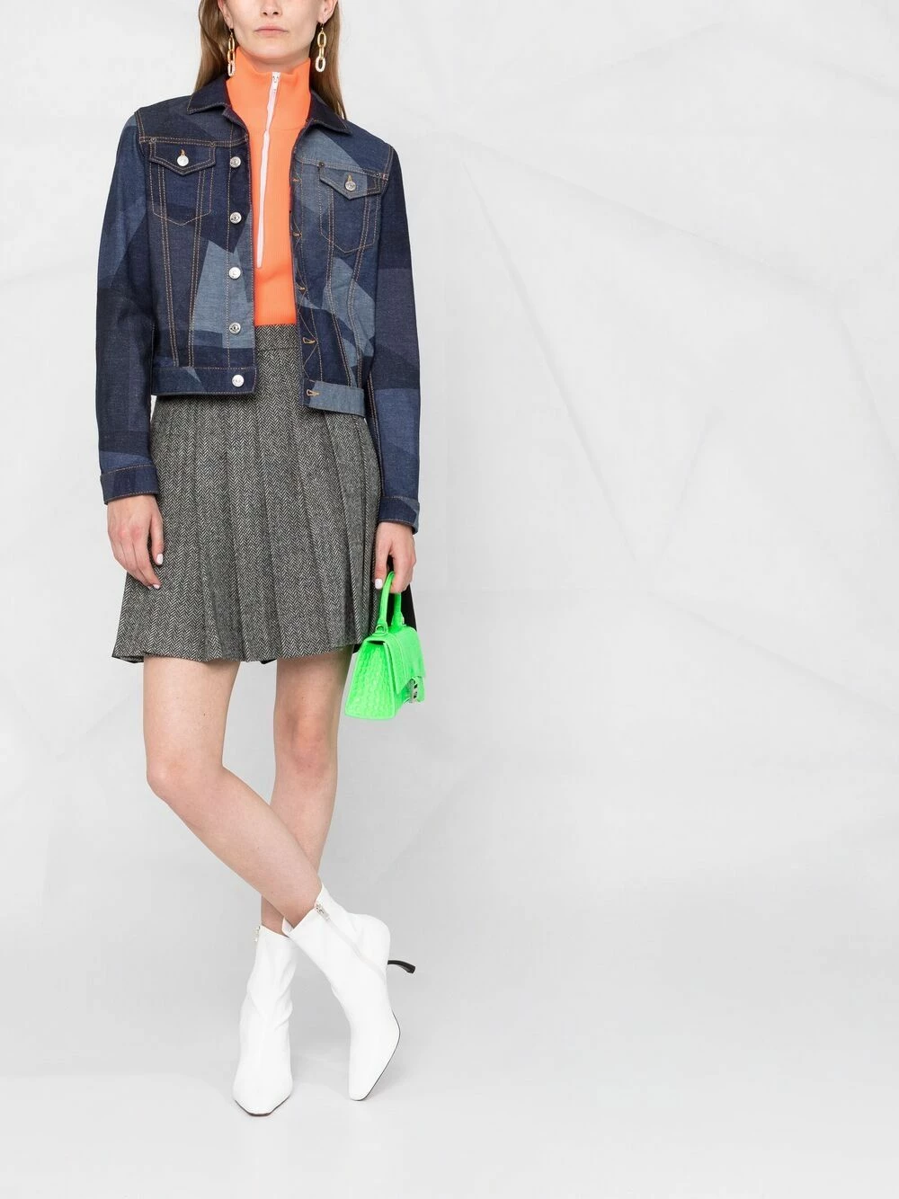 Dsquared2 Veste en jean à imprimé géométrique Se Vend Bas Prix vestes en jean femme 4 Dsquared2 veste en jean à imprimé géométrique