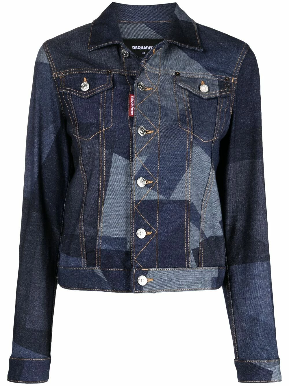 Dsquared2 Veste en jean à imprimé géométrique Se Vend Bas Prix vestes en jean femme 3 Dsquared2 veste en jean à imprimé géométrique