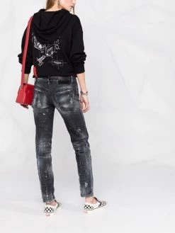 Dsquared2 jean slim à taches de peintures