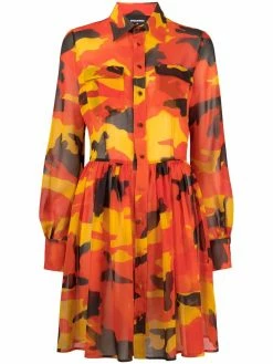 Dsquared2 robe-chemise à imprimé camouflage