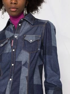Dsquared2 robe-chemise en jean à motif géométrique