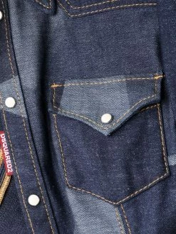 Dsquared2 robe-chemise en jean à motif géométrique