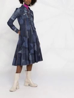 Dsquared2 robe-chemise en jean à motif géométrique