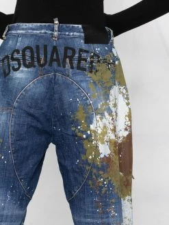 Dsquared2 Jean ample à effet taches de peinture Vendre jeans fuselés femme 14 Dsquared2 jean ample à effet taches de peinture
