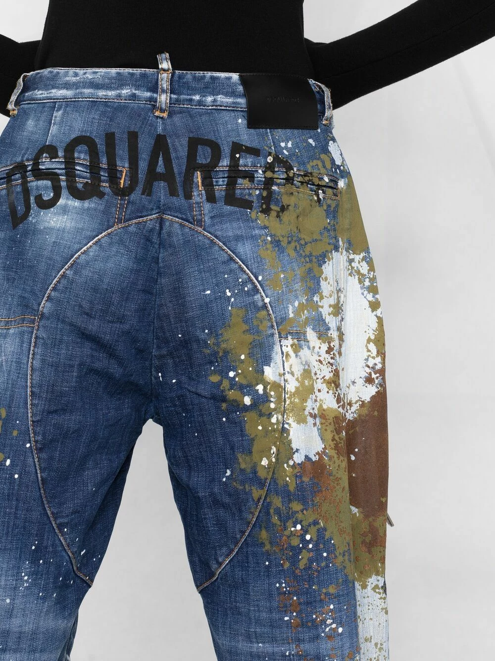 Dsquared2 Jean ample à effet taches de peinture Vendre jeans fuselés femme 7 Dsquared2 jean ample à effet taches de peinture