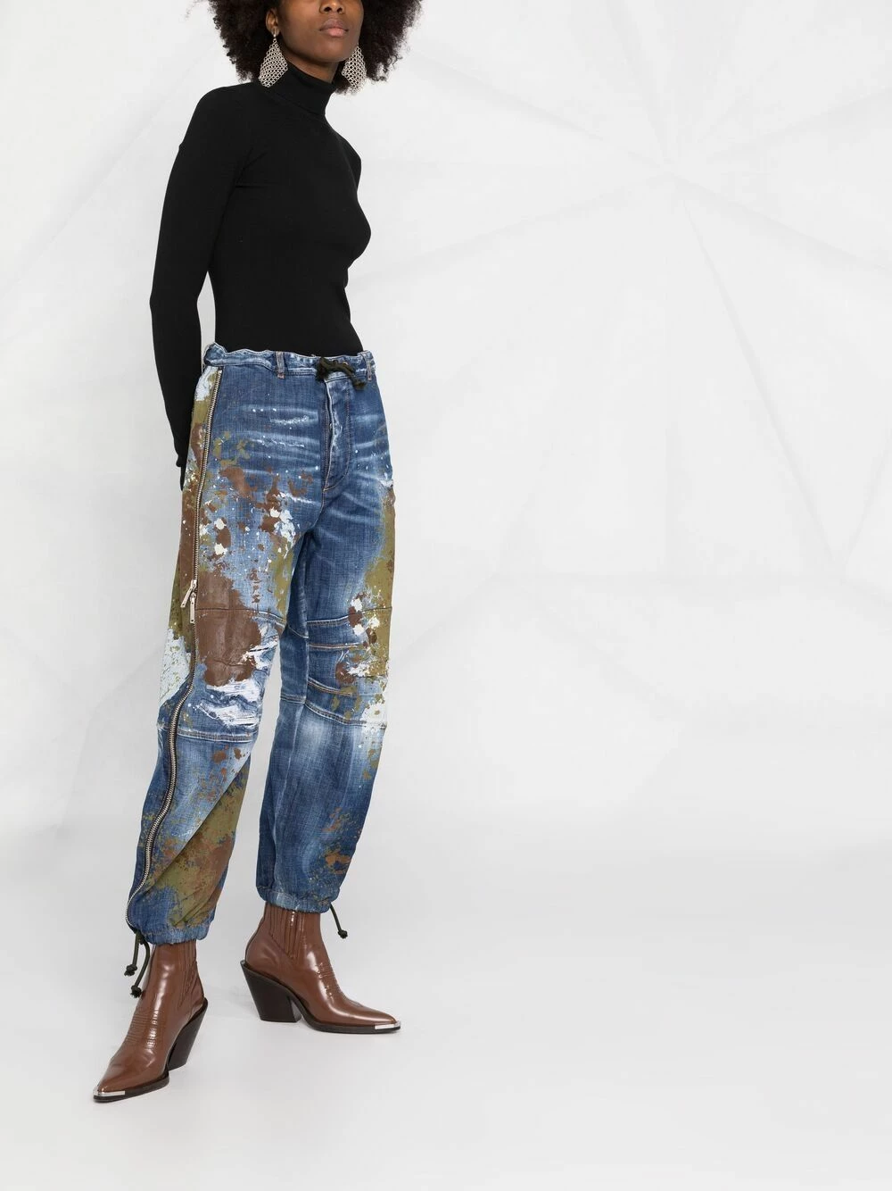Dsquared2 Jean ample à effet taches de peinture Vendre jeans fuselés femme 8 Dsquared2 jean ample à effet taches de peinture