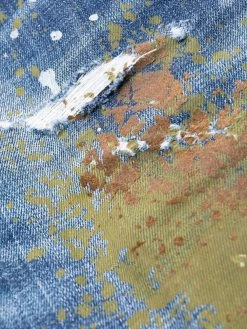 Dsquared2 Jean ample à effet taches de peinture Vendre jeans fuselés femme 17 Dsquared2 jean ample à effet taches de peinture