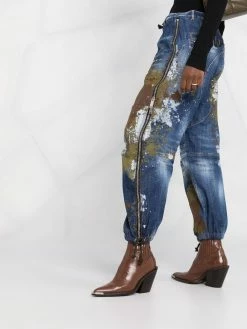 Dsquared2 Jean ample à effet taches de peinture Vendre jeans fuselés femme 12 Dsquared2 jean ample à effet taches de peinture