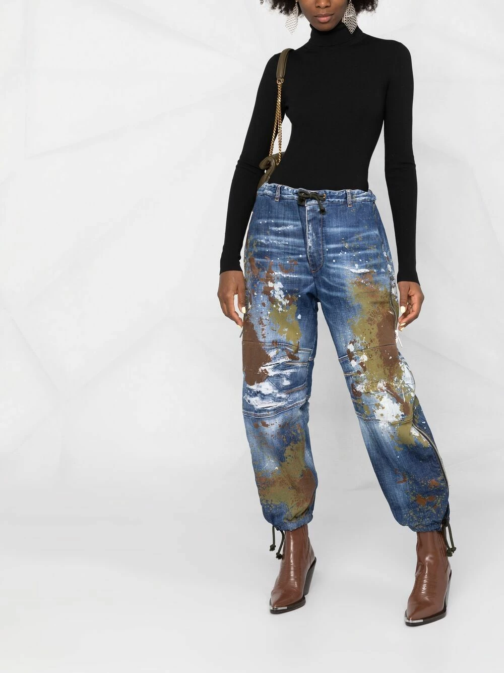 Dsquared2 Jean ample à effet taches de peinture Vendre jeans fuselés femme 6 Dsquared2 jean ample à effet taches de peinture