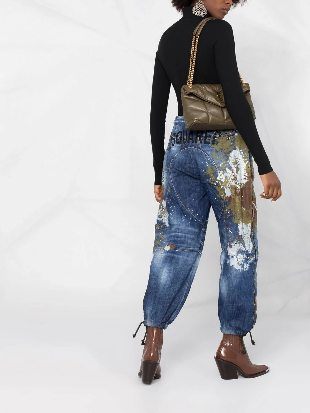Dsquared2 Jean ample à effet taches de peinture Vendre jeans fuselés femme 4 Dsquared2 jean ample à effet taches de peinture