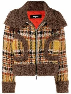 Dsquared2 veste en tweed à motif tartan