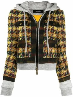 Dsquared2 veste en tweed à capuche