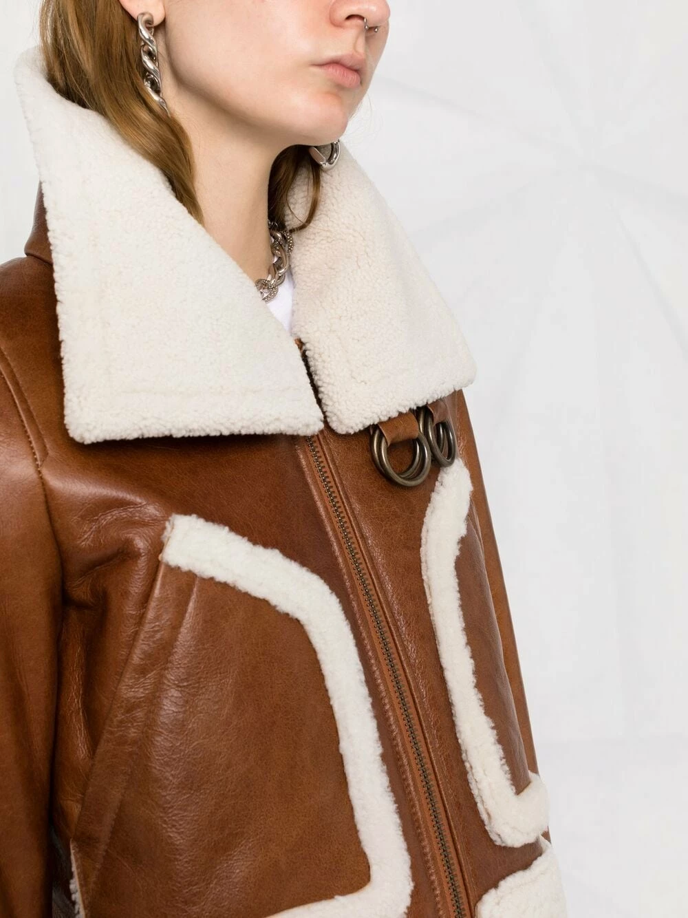 Prix Imbattable Dsquared2 Veste en cuir à fermeture zippée vestes en cuir femme 5 Dsquared2 veste en cuir à fermeture zippée