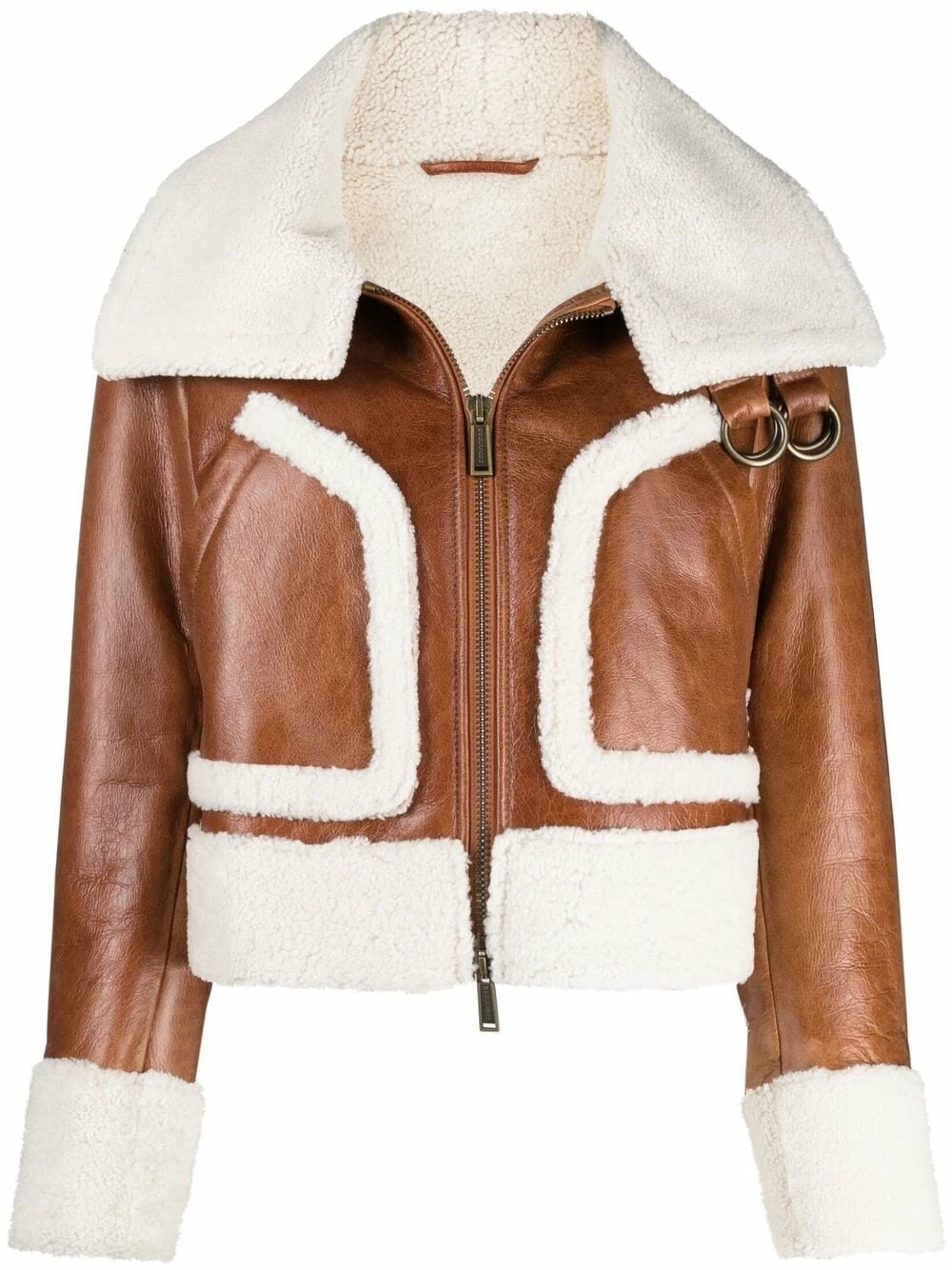 Prix Imbattable Dsquared2 Veste en cuir à fermeture zippée vestes en cuir femme 3 Dsquared2 veste en cuir à fermeture zippée