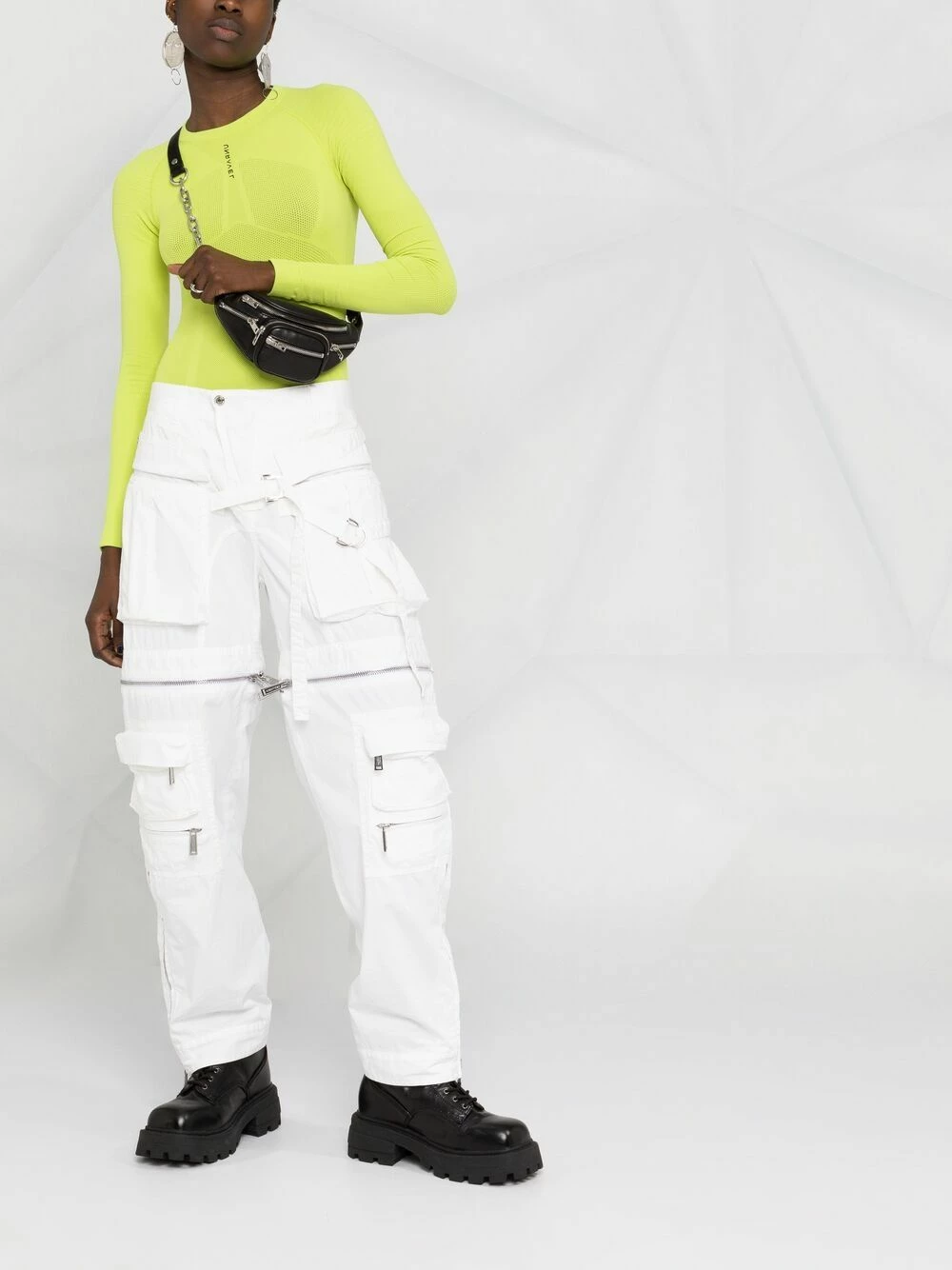 Dsquared2 Faible Prix Pantalon Aviator à fermeture zippée pantalons droits femme 4 Dsquared2 pantalon Aviator à fermeture zippée